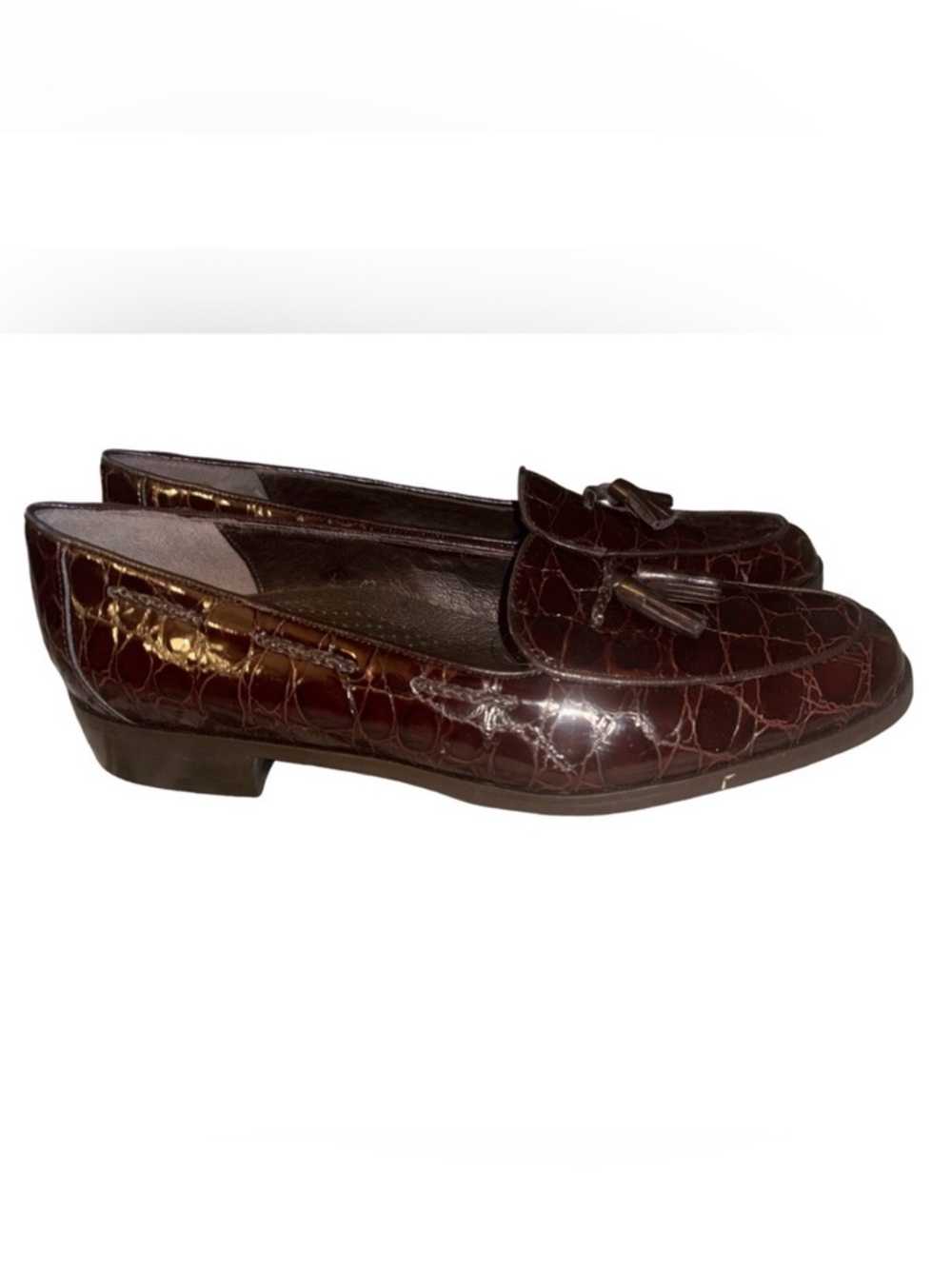 AMALFI Italian Brown Leather Loafers sz 10 Narrow